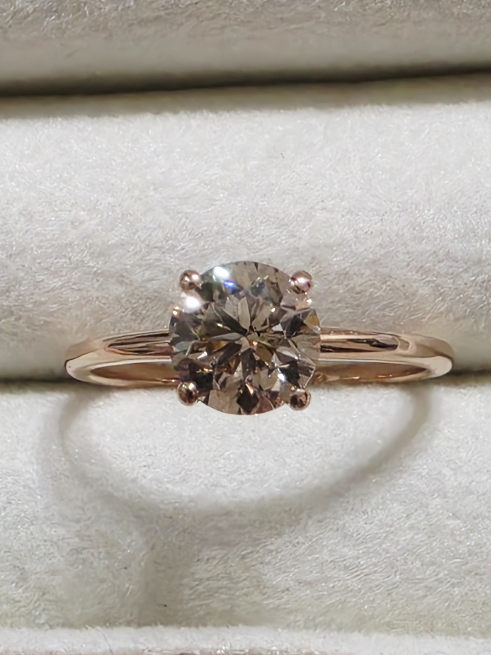 14kt. Rose Gold 1.51ct. Champagne Diamond Solitare Ring